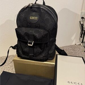 Gucci Black Monogram Backpack